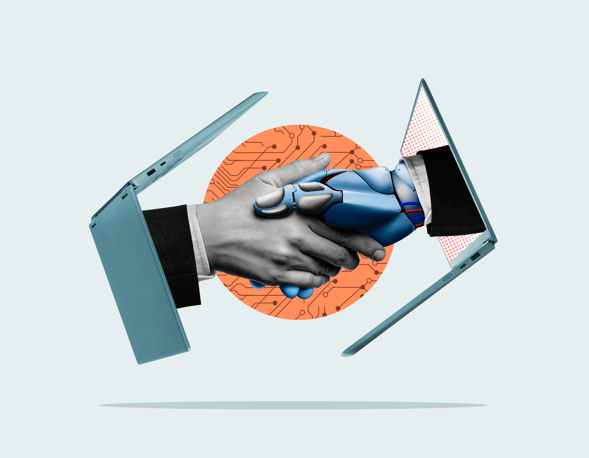 Handschlag Mensch und Roboter